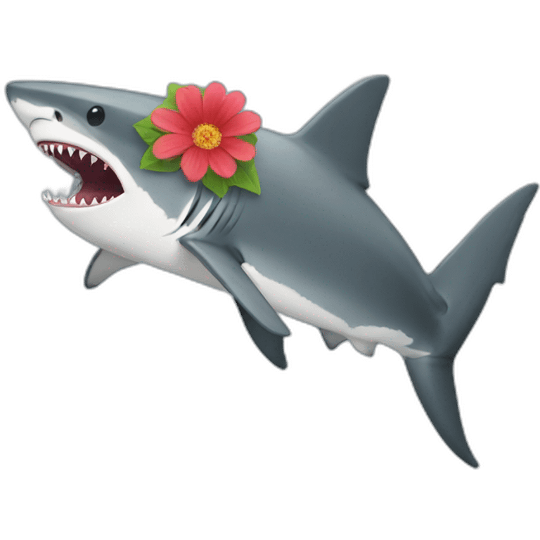 shark with a flower emoji