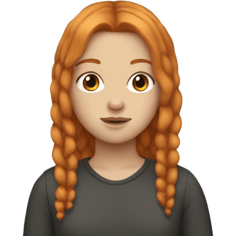 Aesthetic Ginger girl straight thick hair  emoji