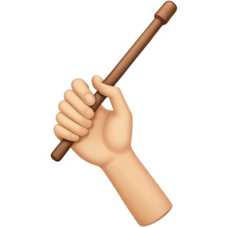 Hand holding Woodstick emoji