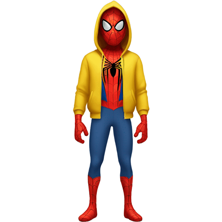 Spiderman in yellow hoodie emoji