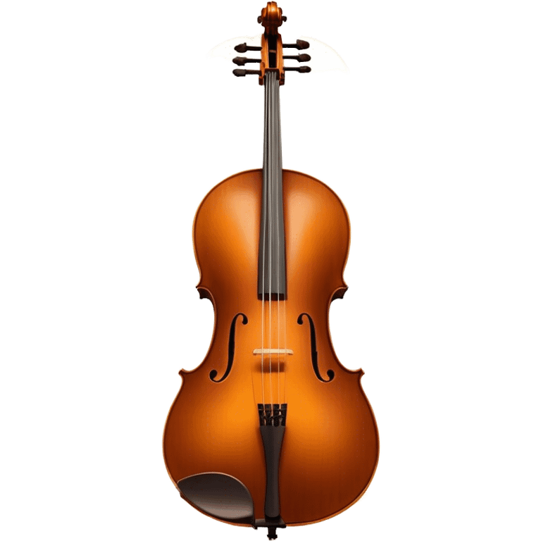 Cinematic Realistic Cello, deep brown polished wood, elegant f-holes creating contrast, warm golden light reflecting off its curves, glowing with depth and a rich musical resonance. emoji