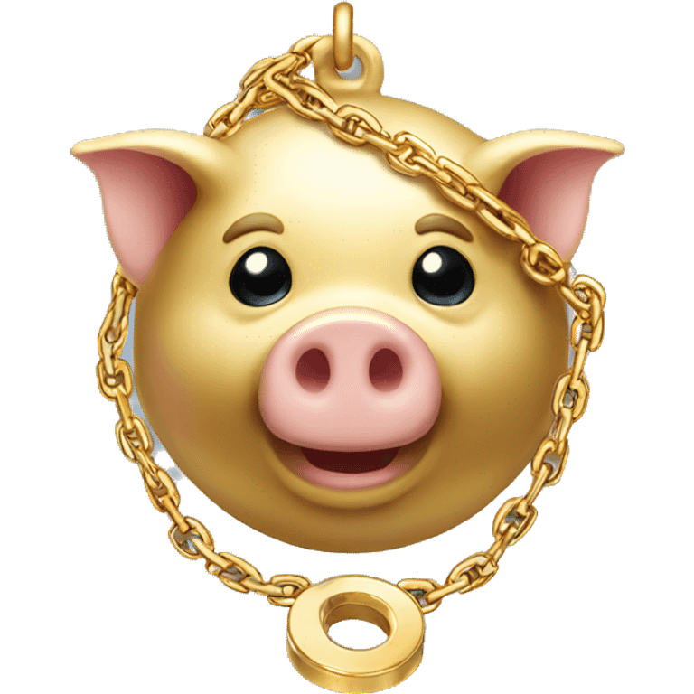 gold pig wearing gold chain emoji