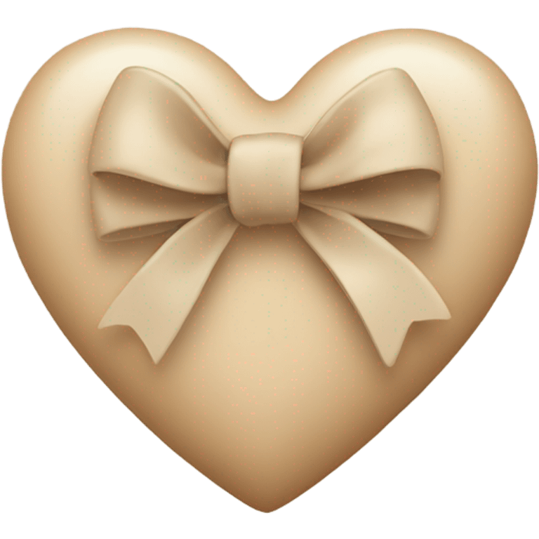 Beige heart with beige bow emoji