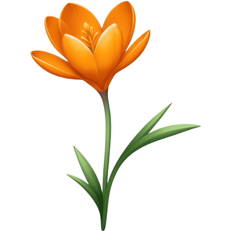 single Crocus Orange, straight stem emoji