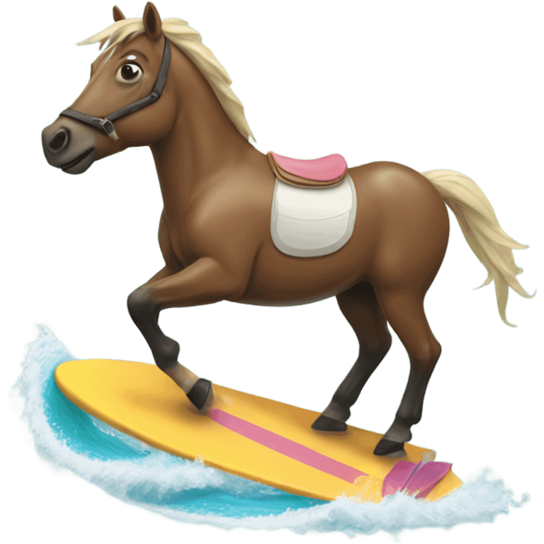 Horse on a surf board emoji