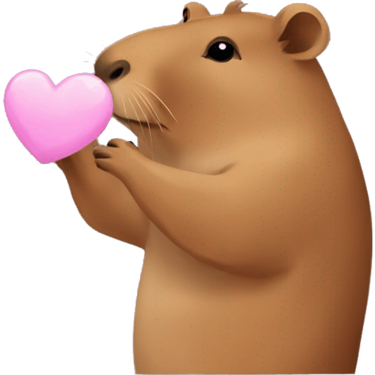 Capybara blowing kisses emoji