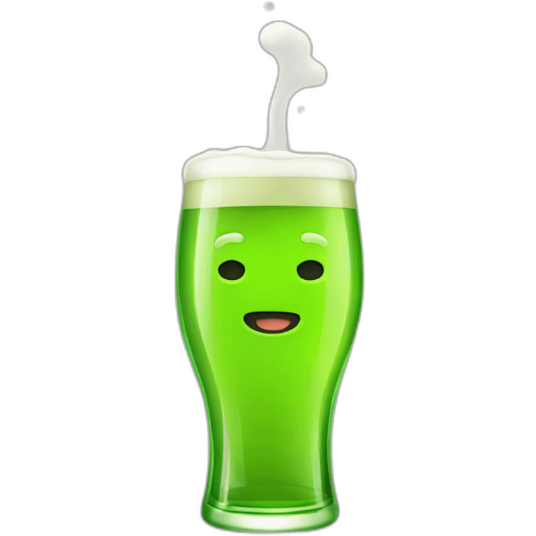 green fluorescent beer glasses clinking emoji