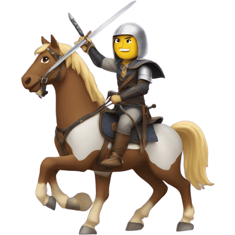 Guy riding a horse with a sword  emoji