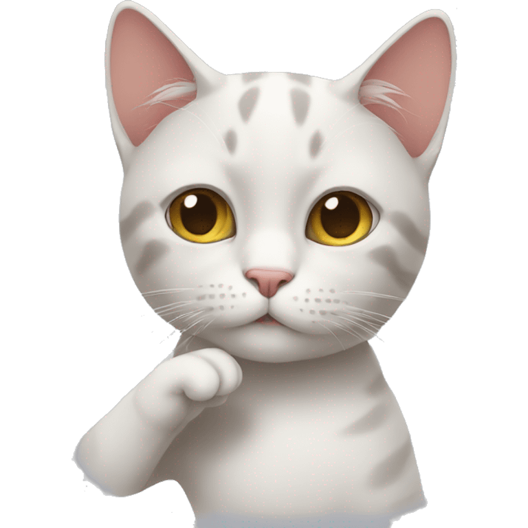 cat gesture of silence emoji