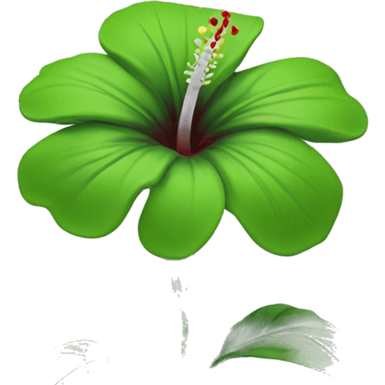 Green hibiscus flower emoji