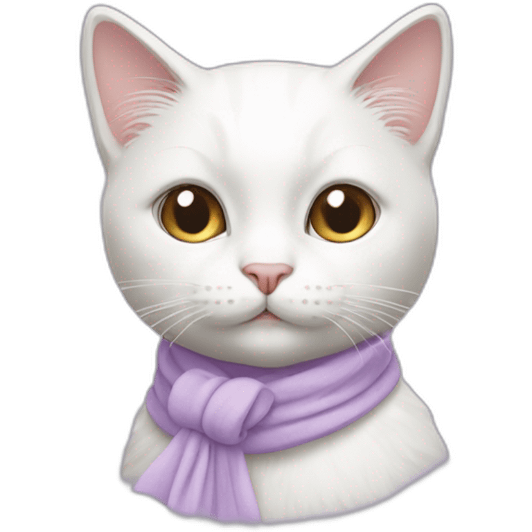 White cat in lilac clothes emoji