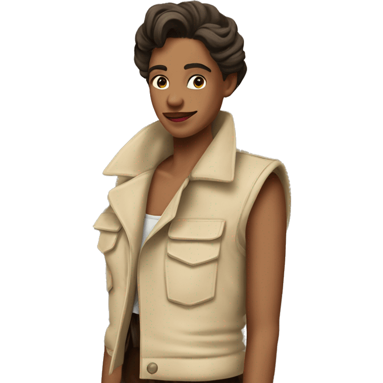 Three Musketeers sleeveless beige jacket emoji