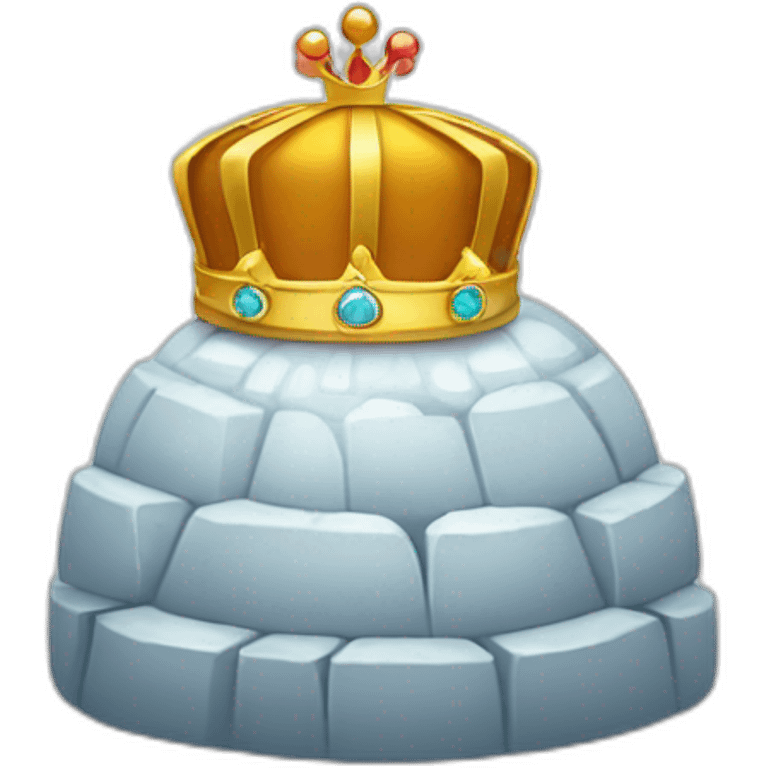 igloo with king crown on top emoji