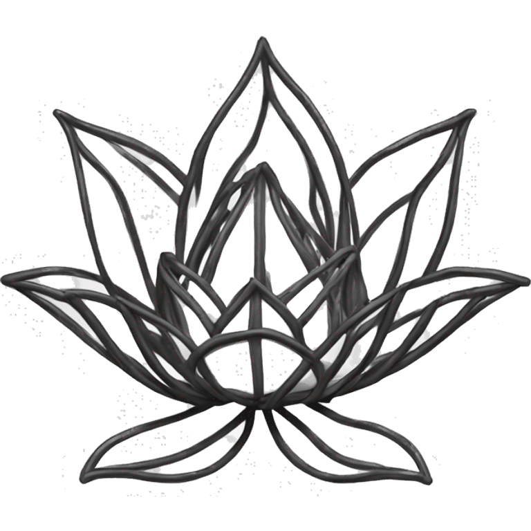 black lotus flower wireframe emoji