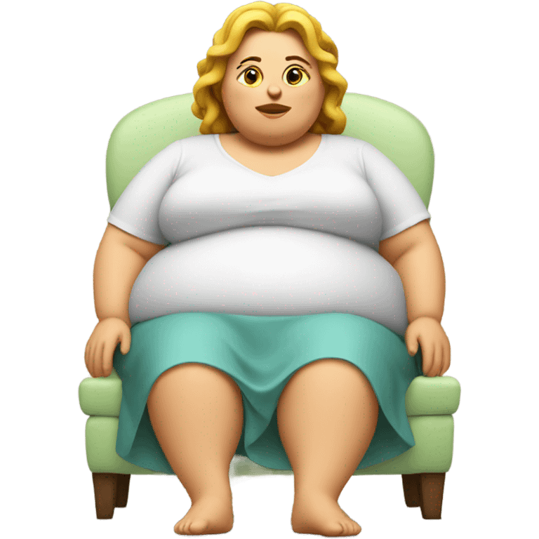 Fat lady sitting emoji