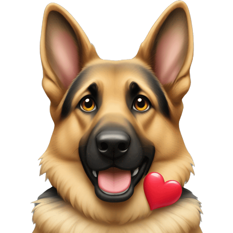 German shepherd making a heart shape with their paws  emoji