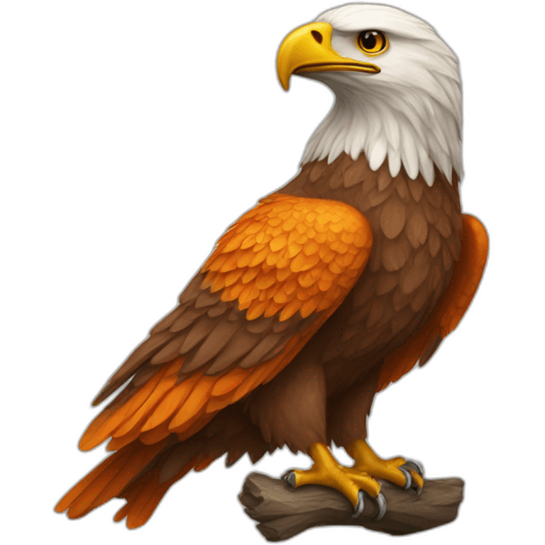 Aigle who have a flag orange and with emoji