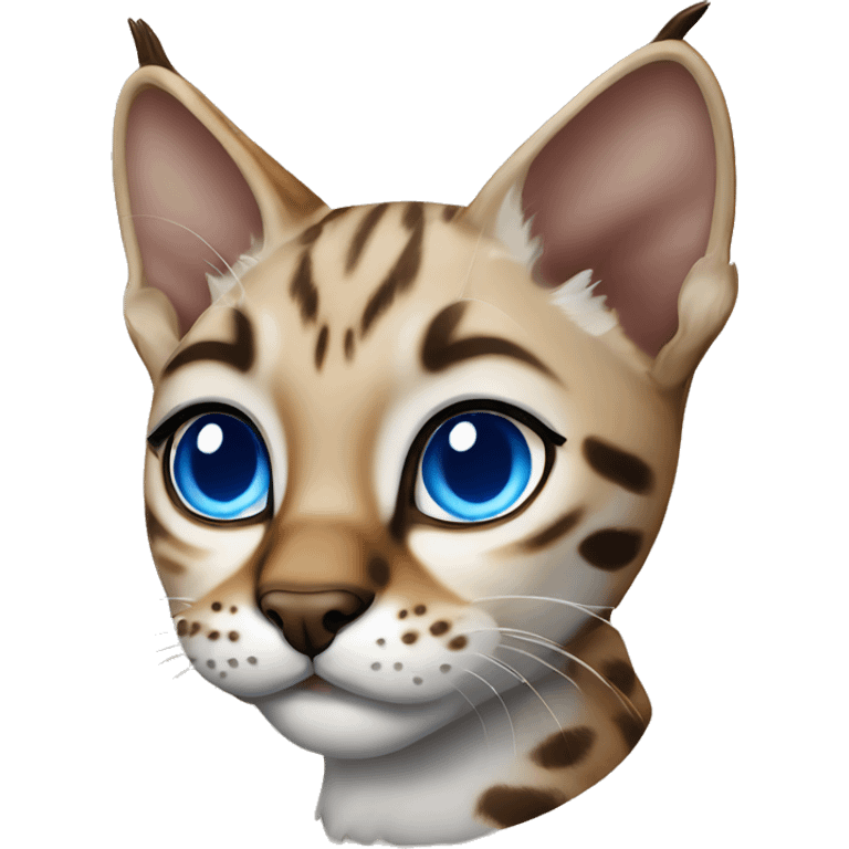 Lynx Bengal cat with Blue eyes standing emoji