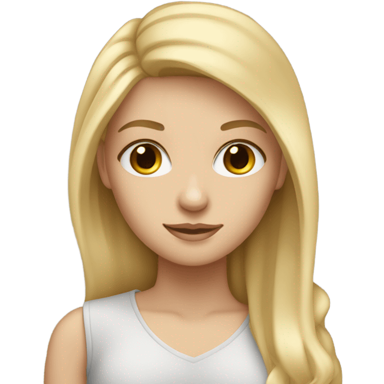 blonde, white girl, straight hair, young  emoji