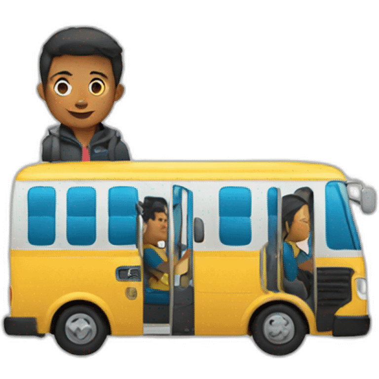 Riding in bus emoji