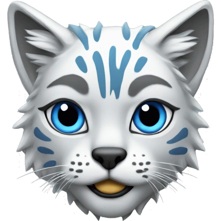 A blue lynx with a laptop emoji