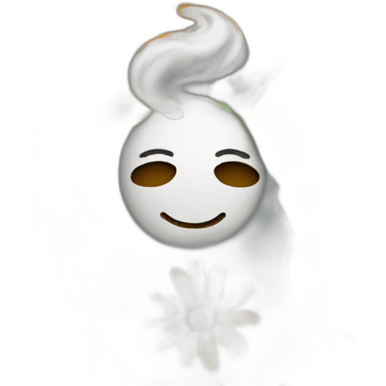 Smoking face flower emoji