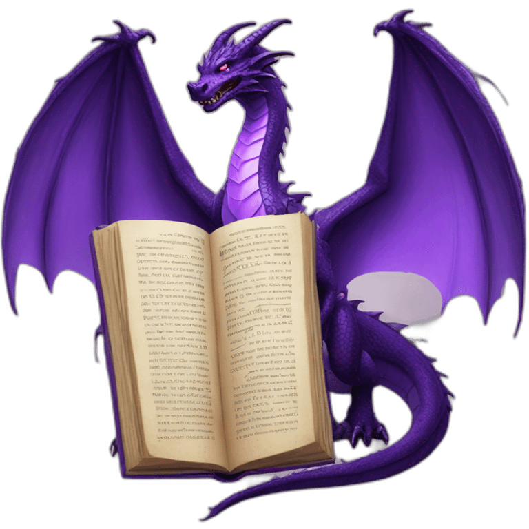 purple dragon holding the book of the dead emoji