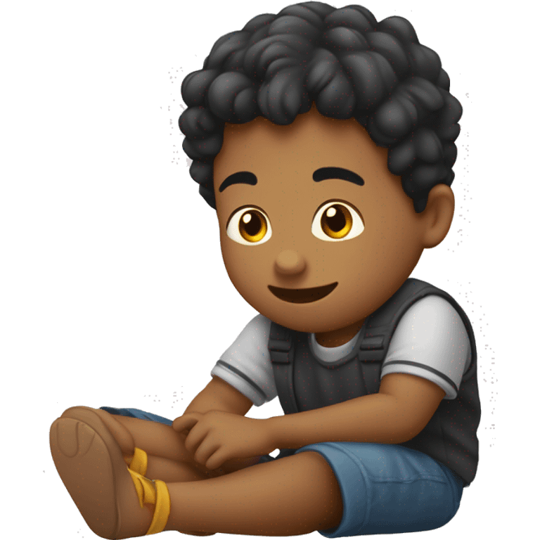 niño pequeño jugando emoji