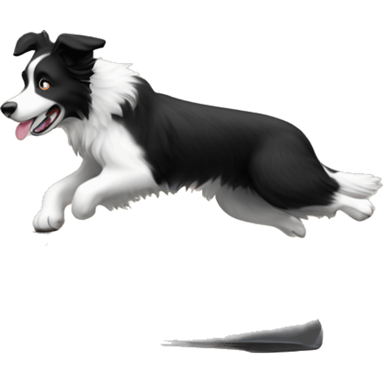 Border collie jumping over anvil emoji