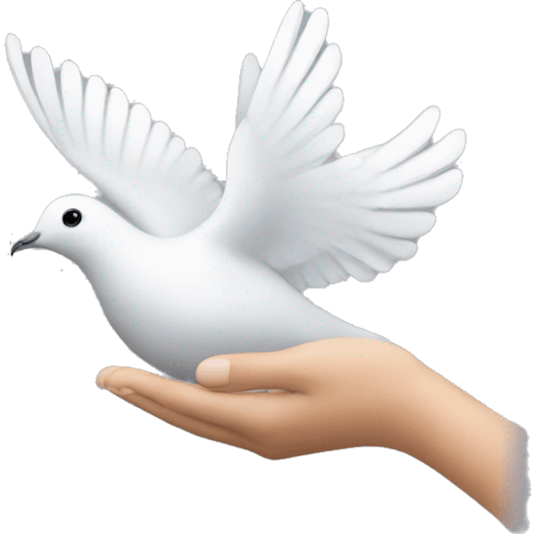 dove above hand emoji