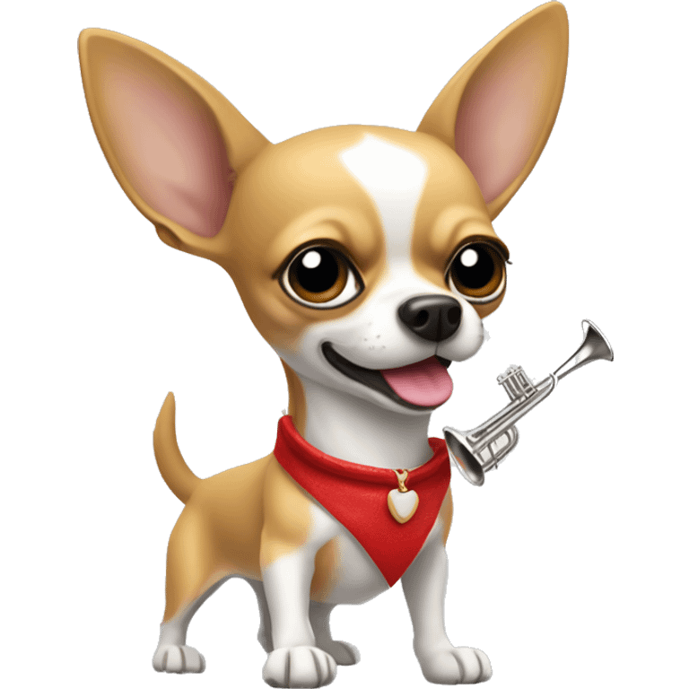 chihuahua qui joue de la trompette emoji