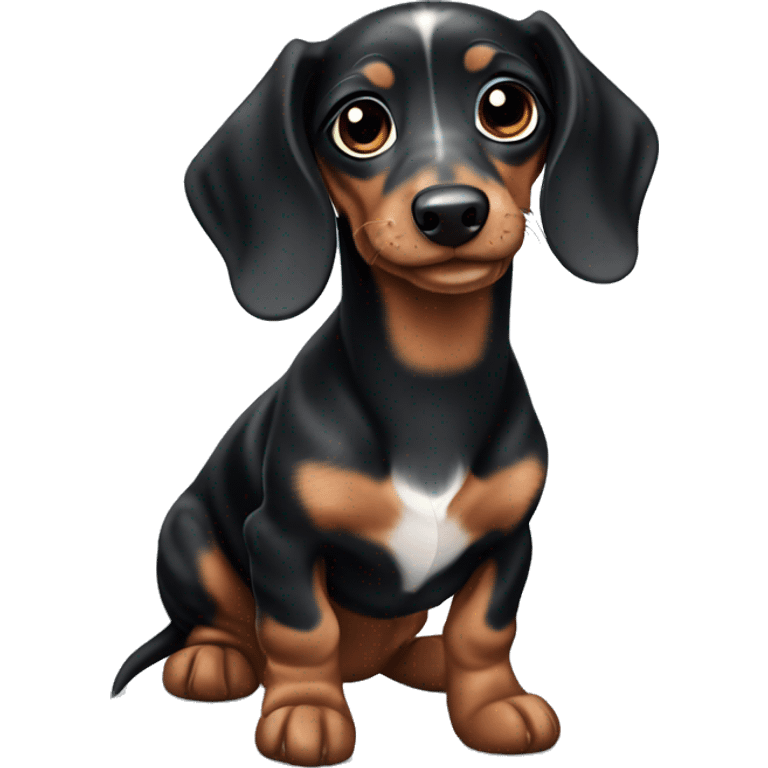 Black Merle mini dachshund  emoji