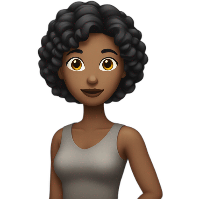 black Woman with black hair Arm Raised emoji