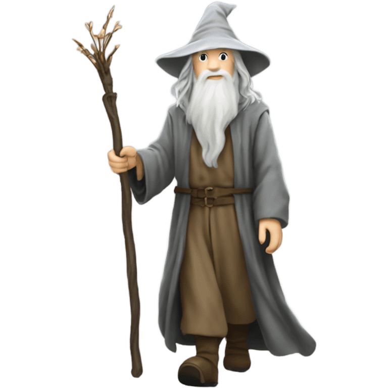 Gandalf walking with a staff of frodos  emoji