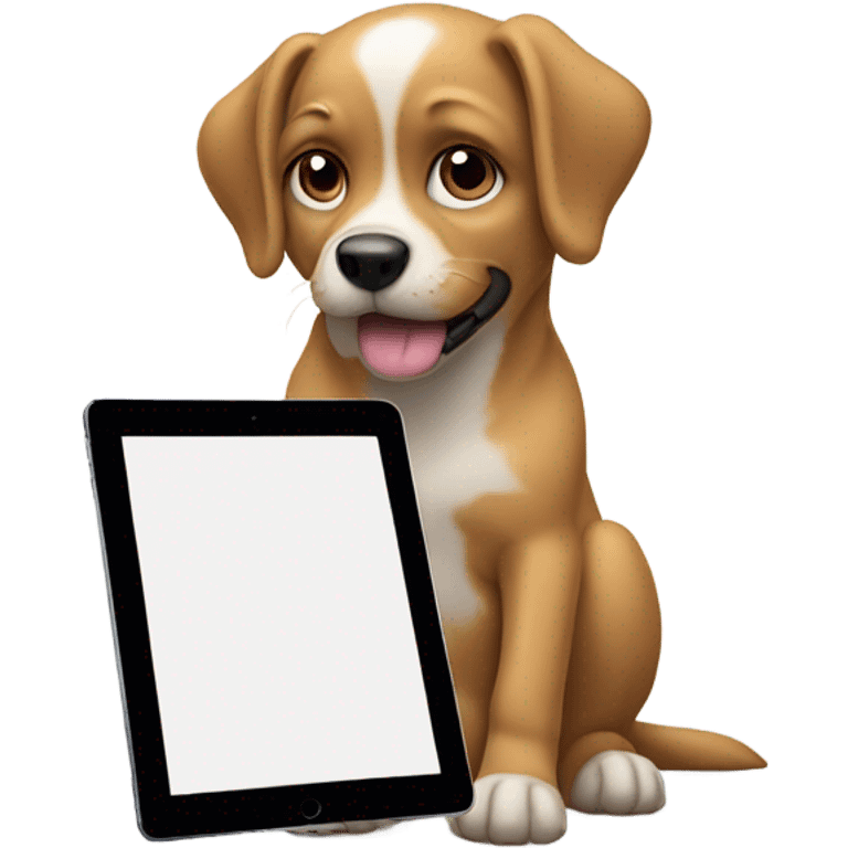 A dog with a iPad  emoji