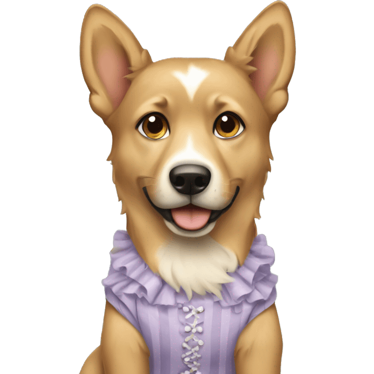 A 🐕 wearing a dress emoji