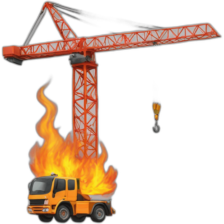 Crane en feu emoji