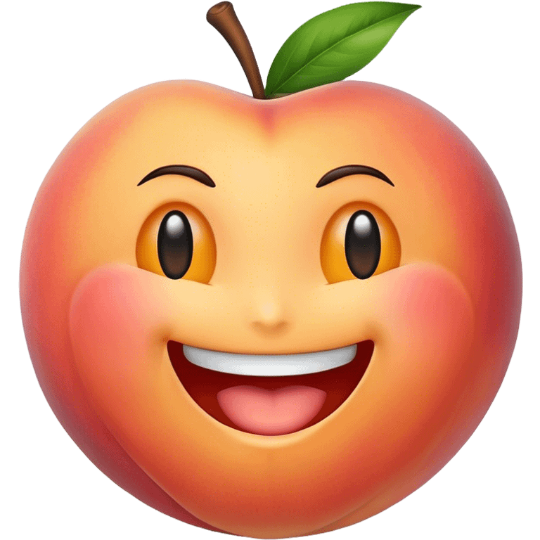 Peach with a mouth emoji