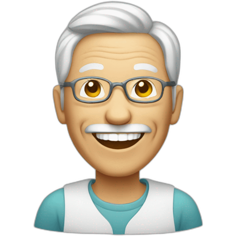 elderly with healthy smile emoji