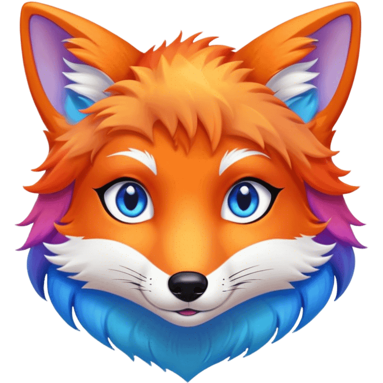 Feminine rainbow fox emoji