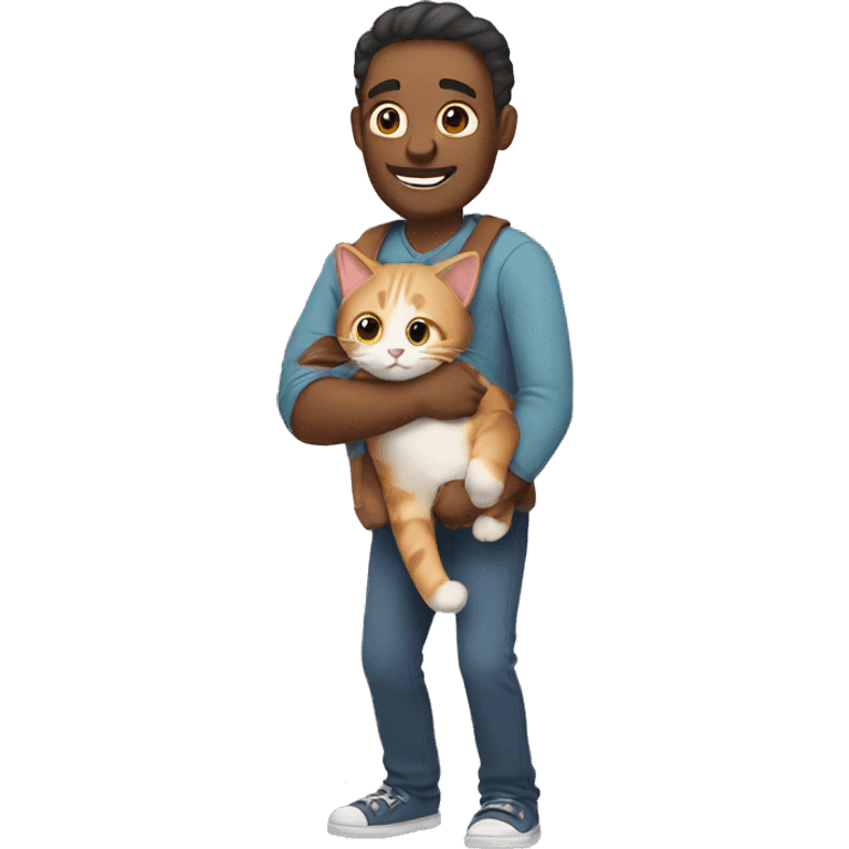 Father carrying cat emoji