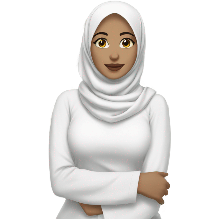 beautiful hijabi with white hijab  emoji