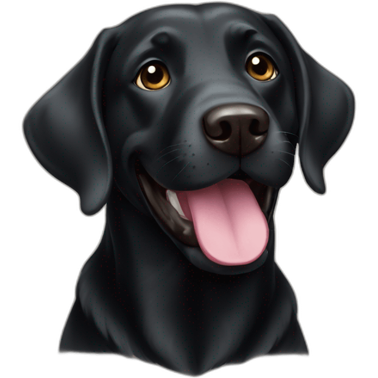 smiling blACK labrador emoji