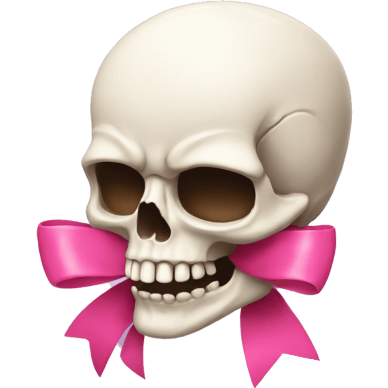 Skull with a pink bow emoji