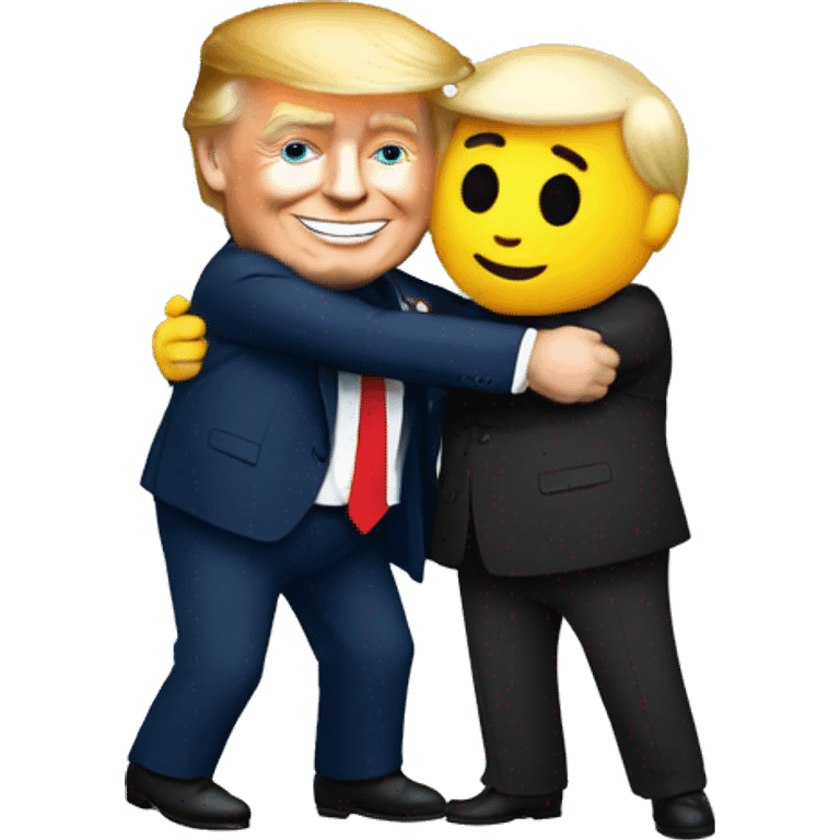 A hug between Macron and Trump emoji