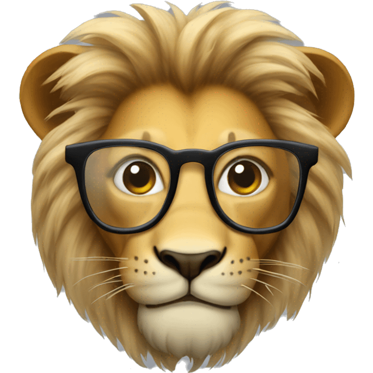 Lion face wearing glasses emoji