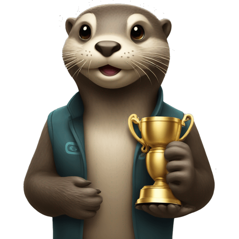 otter holding a trophy emoji