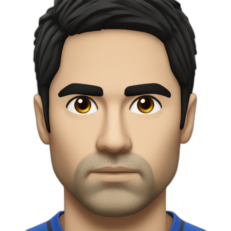 mikel arteta black hair serious face emoji