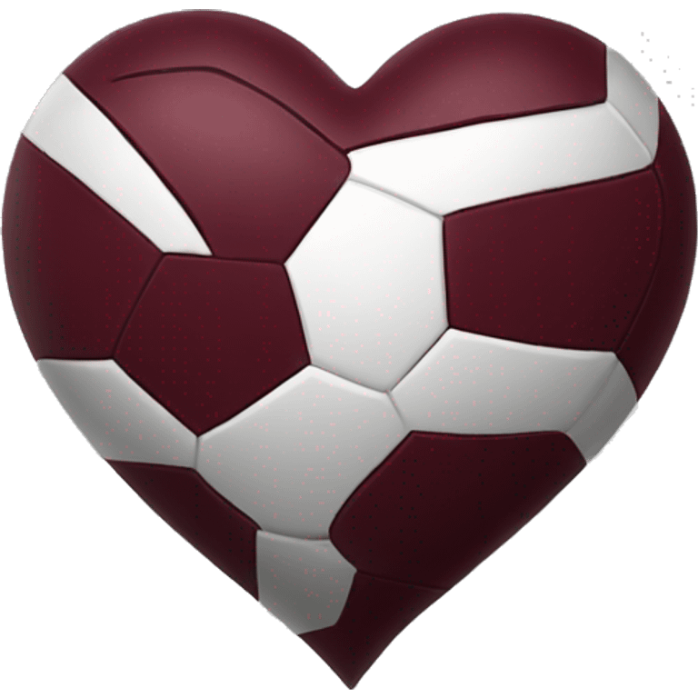 Maroon heart with a soccer inside it emoji