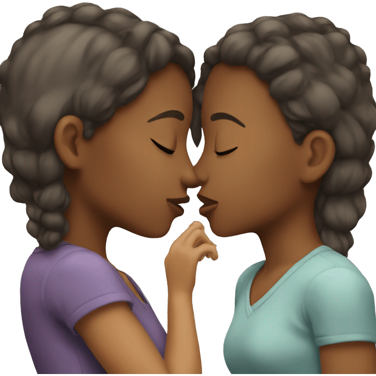 two girls kissing emoji